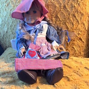 American Girl Doll with Red and Blue Outfit